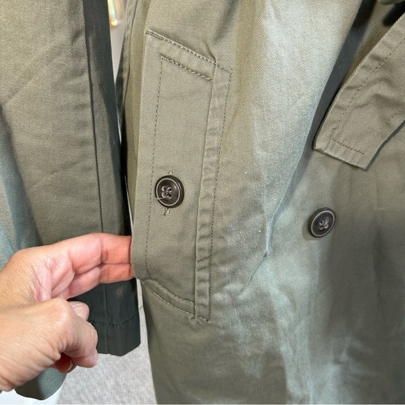 Marine Layer Kelly Belted Trench Coat Faded Sage/Olive Green Size Small - Picture 13 of 16